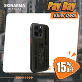 Skinarma iPhone 15 Pro 6.1" Spunk (Mag-Charge + Grip-Stand) Case (Pewter Green)